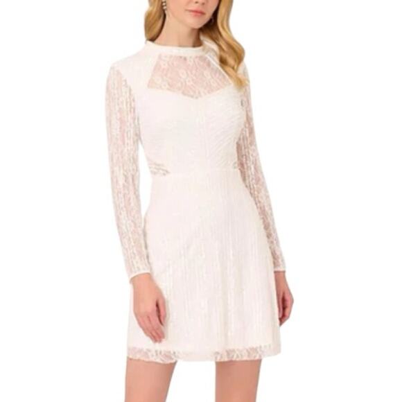chinese dress ladies Off White Collared Crochet Lace Sleeveless Mini Dress